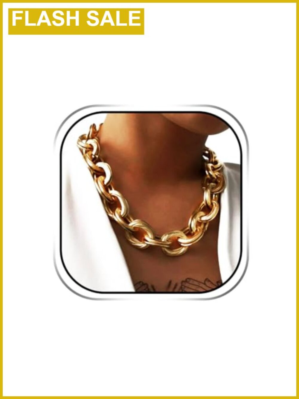 Chunky Cuban Link Choker Necklace Adjustable Lobster Clasp